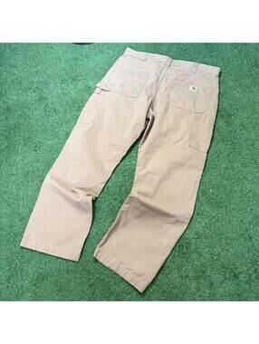 Vintage Carhartt Relaxed Fit Work Pants 38x30 Khaki Utility Carpenter Twill